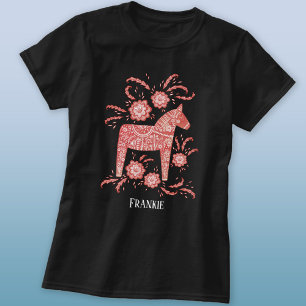 Svenskt namn för Dala Horse Folk Art T Shirt