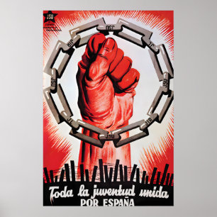 Svenskt propagandaposter för JSU Förenade Socialis Poster