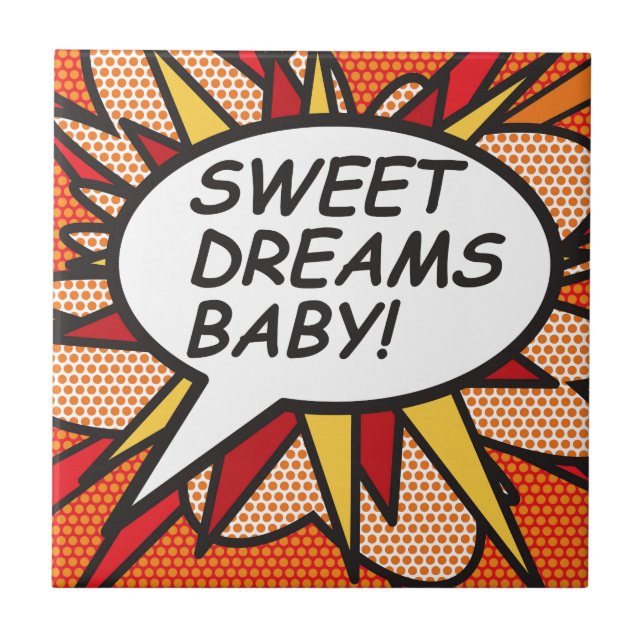 SVENTA DREAMS BABY! Roligt Retro Tecknad Bok-popup Kakelplatta (Framsidan)