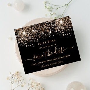 Svep 16 svarta glitter budget spara datumet flygblad