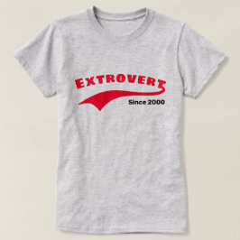 Svep-Anpassningsbar för Red Extrovert-typografi T Shirt
