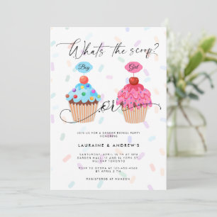 Svep Cupcoa Gender Reveal Party-inbjudan Inbjudningar
