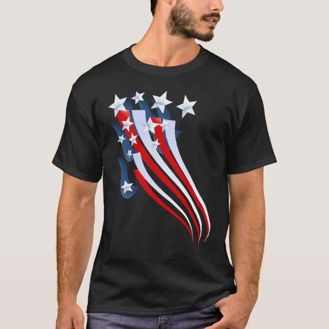 Svepande amerikanska flagganT-tröja Tee Shirt (Framsida)