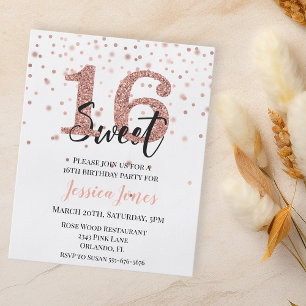 Sverige 16 Sexton Födelsedagsfester Ro Guld budget Flygblad