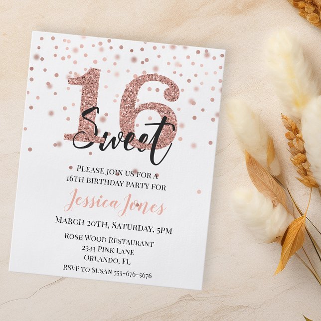 Sverige 16 Sexton Födelsedagsfester Ro Guld budget Flygblad (Skapare uppladdad)