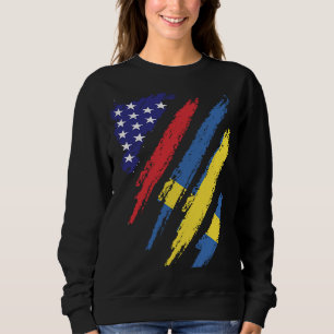 Sverige American Grown Flagga USA Patriot Heritage T Shirt
