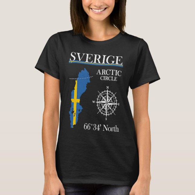 Sverige Arctic Circle  Adventure  Sweden Swedish F T Shirt (Framsida)