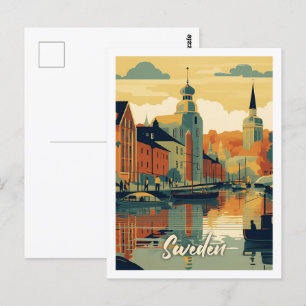 Sverige Berömd Vintage resor Ställe Vykort