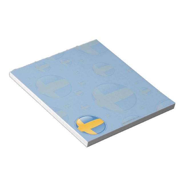Sverige Bubble Flagga Anteckningsblock (Vinklad)