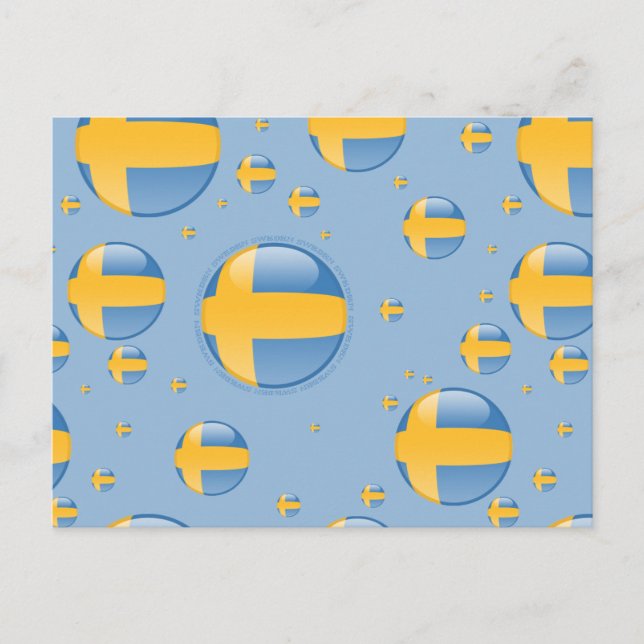Sverige Bubble Flagga Vykort (Framsida)