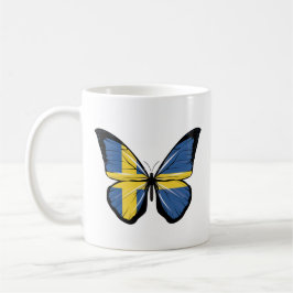 Sverige Butterfly Flagga Kaffemugg