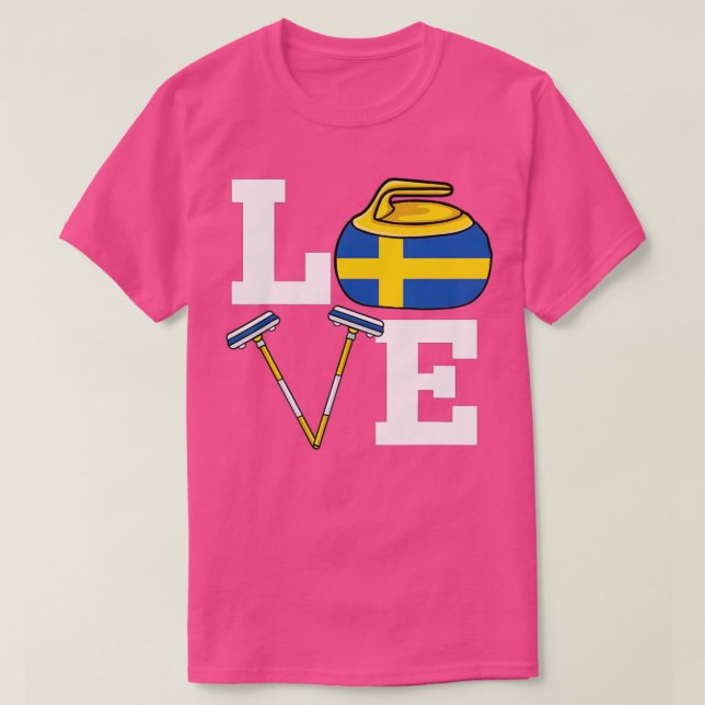 Sverige Curling Broom Winter Isports Sports Svensk T Shirt (Design framsida)