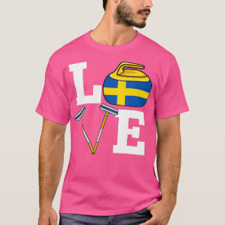Sverige Curling Broom Winter Isports Sports Svensk T Shirt