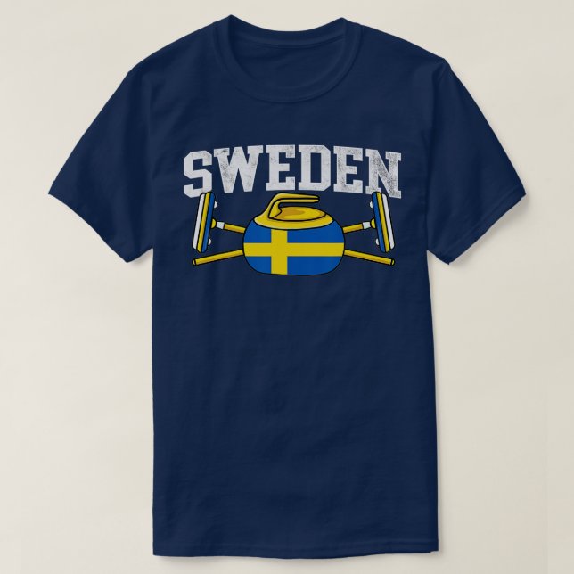 Sverige Curling Broom Winter Isports Sports Svensk T Shirt (Design framsida)