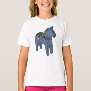 Sverige Dala Horse Dalecarlian Svenska T Shirt