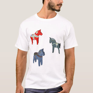 Sverige Dala Horse Dalecarlian Svenska T Shirt