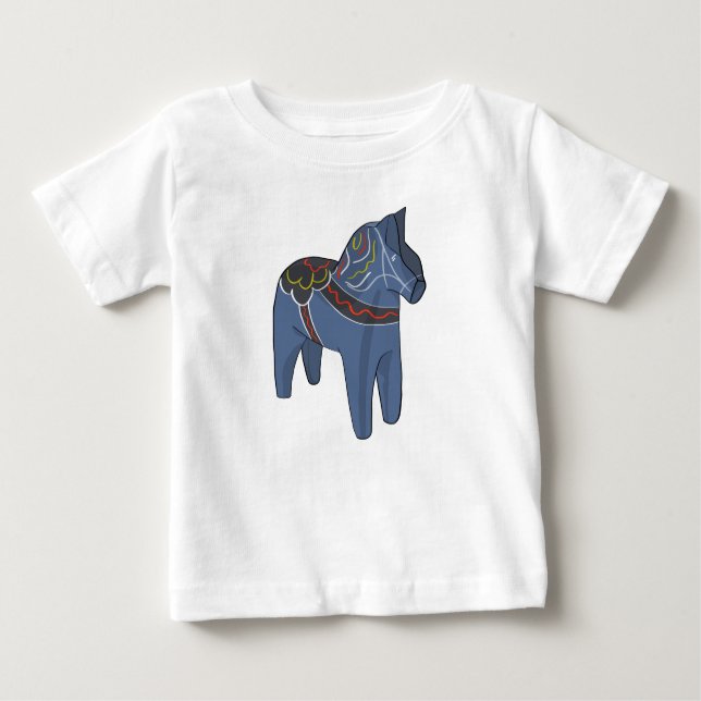 Sverige Dala Horse Dalecarlian Svenska T Shirt (Framsida)
