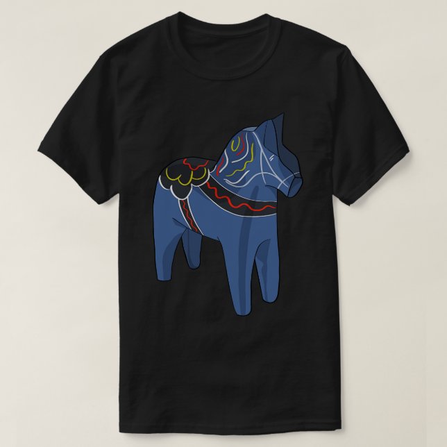 Sverige Dala Horse Dalecarlian Svenska T Shirt (Design framsida)