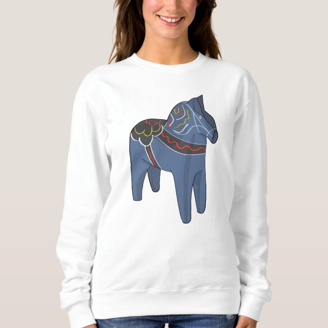 Sverige Dala Horse Dalecarlian Svenska T Shirt (Framsida)