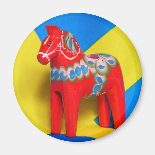 Sverige Dala Horse Magnet (Framsidan)