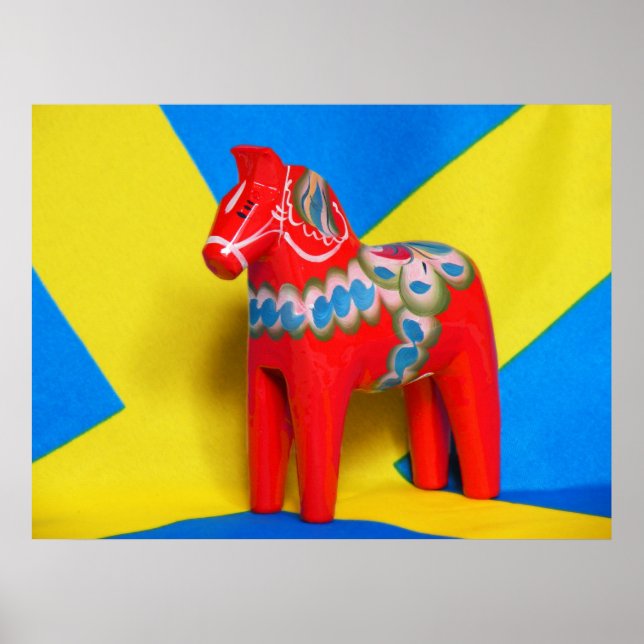 Sverige Dala Horse Poster (Framsidan)