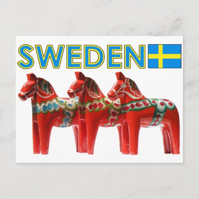Sverige Dala Horse Vykort (Framsida)