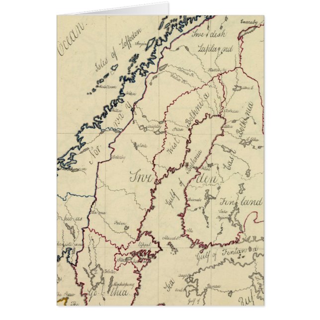 Sverige, Danmark, Norge 2 Hälsningskort (Framsidan)