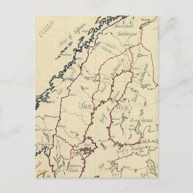 Sverige, Danmark, Norge 2 Vykort (Framsida)