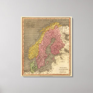 Sverige Danmark, norge Canvastryck