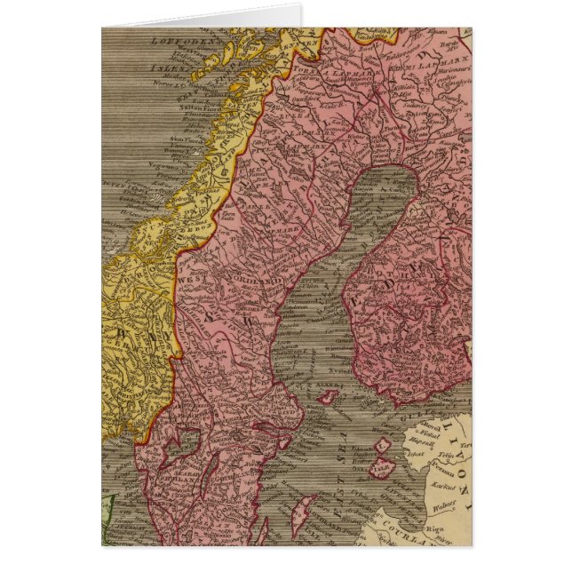 Sverige, Danmark, Norge Hälsningskort (Framsidan)