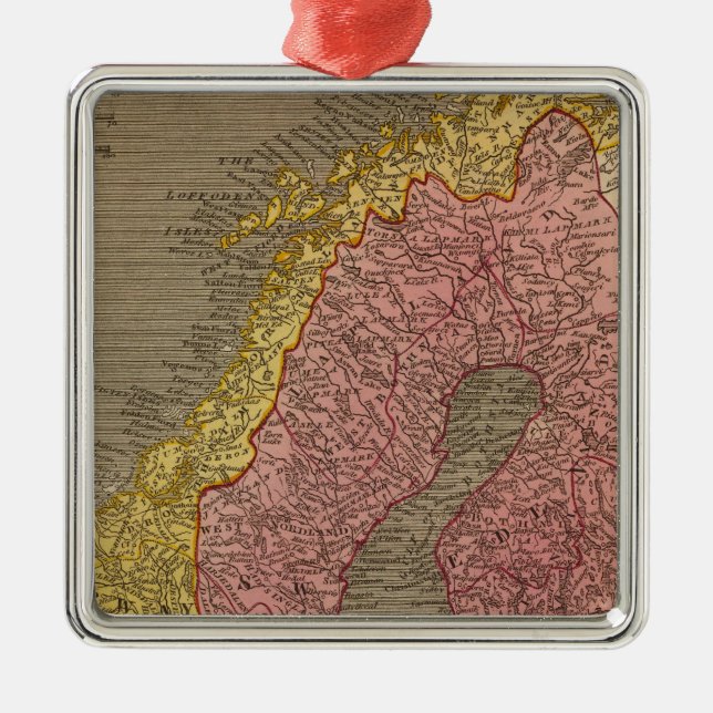 Sverige Danmark, norge Julgransprydnad Metall (Framsidan)