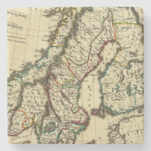 Sverige Danmark, norge med skisserade gränser Stenunderlägg