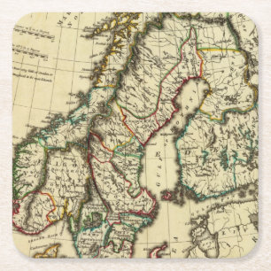 Sverige Danmark, norge med skisserade gränser Underlägg Papper Kvadrat