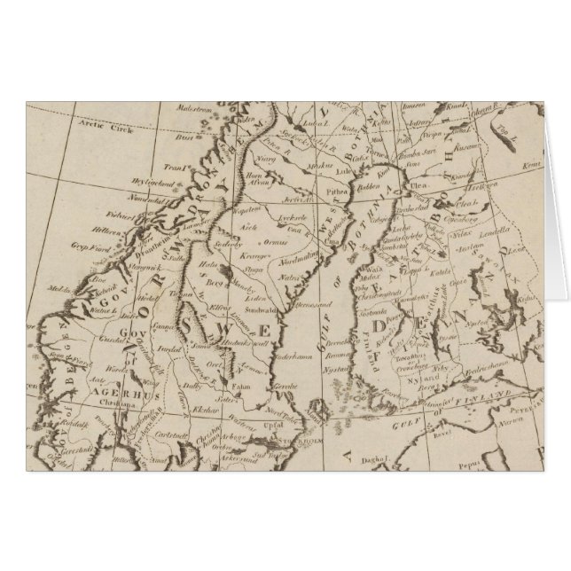 Sverige, Danmark, Norge och Finland 3 Hälsningskort (Framsidan Horizontal)