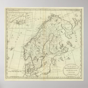 Sverige, Danmark, Norge och Finland Poster