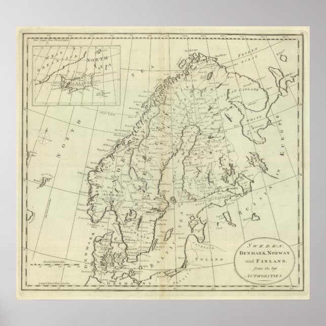 Sverige, Danmark, Norge och Finland Poster (Framsidan)