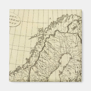 Sverige, Danmark, Norge - översikt Magnet