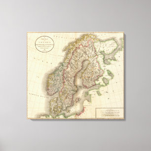 Sverige, Danmark och norge Canvastryck