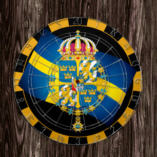 Sverige Dartboard och svenska Flagga/spelbord Darttavla