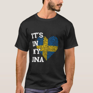 Sverige Det Är I Min DNA Svenska Stolthet Hjärta S T Shirt