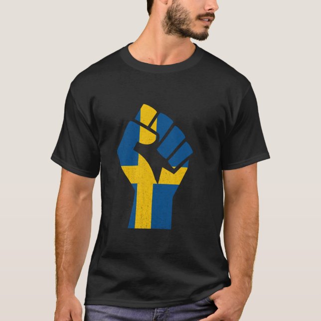 Sverige DNA Molecule Träd svensk Flagga T Shirt (Framsida)