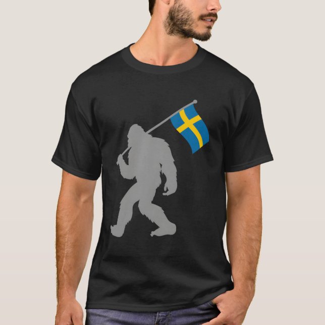 Sverige eller Sverige Flagga på Sverige Flagga T Shirt (Framsida)