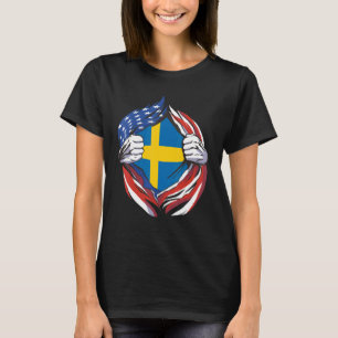 Sverige Flagga Amerikansk stolthet över mitt svens T Shirt