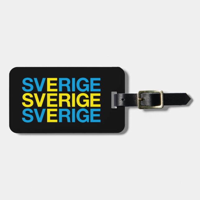SVERIGE Flagga Bagagebricka (Horisontell Framsida)
