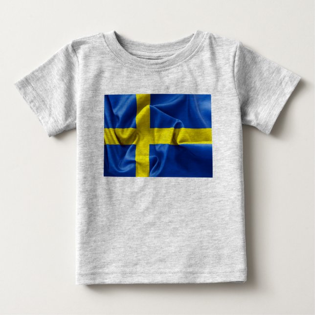 Sverige Flagga Bodykostym T Shirt (Framsida)