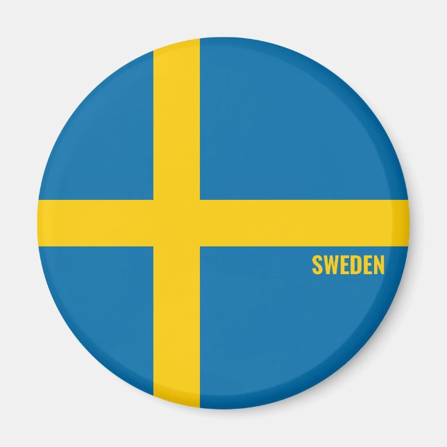 Sverige Flagga Charming Patriotic Magnet (Framsidan)