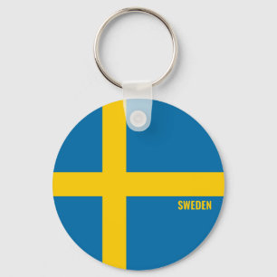 Sverige Flagga Charming Patriotic Nyckelring