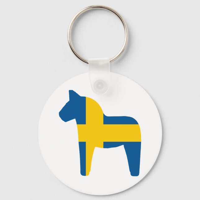 Sverige Flagga Dala Horse Nyckelring (Framsida)