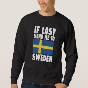 Sverige Flagga Design Om förlorad skicka mig till Lång Ärmad Tröja