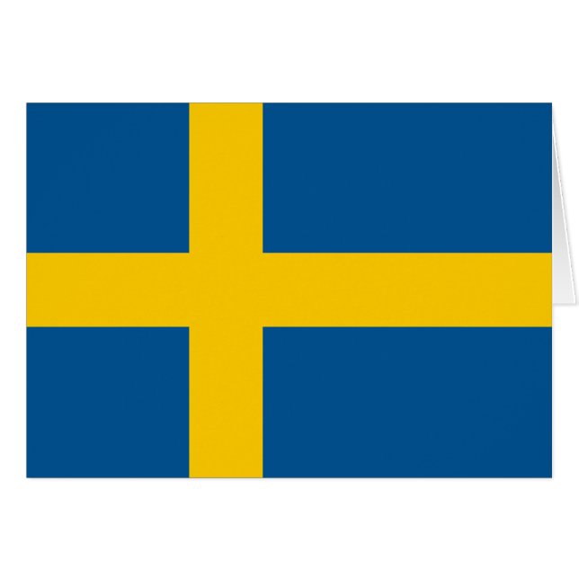 Sverige Flagga Hälsningskort (Framsidan Horizontal)